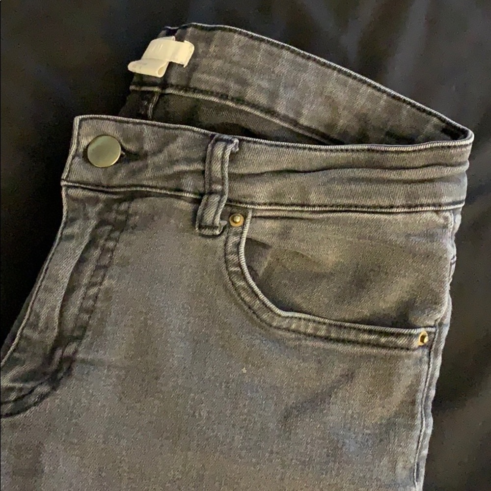 H&M Grunge Grey Jean with Gold Embellishments